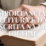 A Importância da Leitura e da Escrita na Era Digital. Uma pessoa lendo a Bíblia e tomando notas.